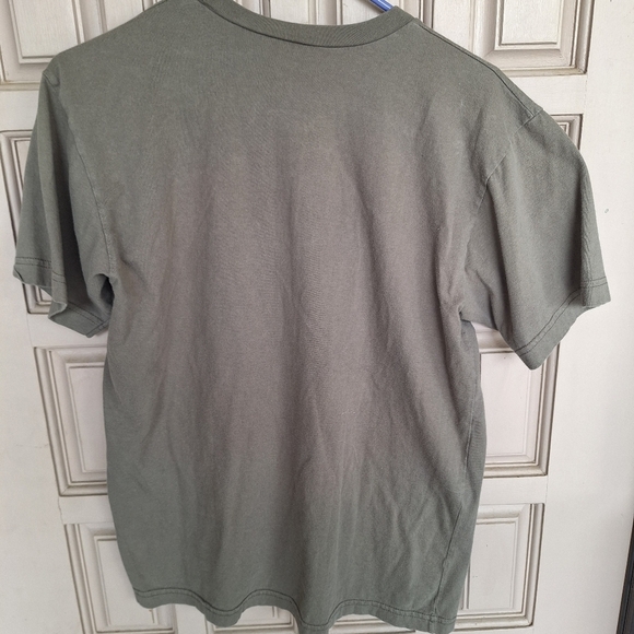 Frenchie Tee SzM Army Green Faux Pocket - Picture 5 of 8